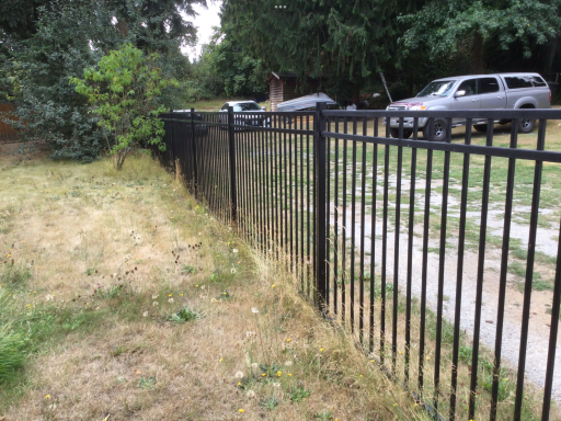 Metal fence installation.
